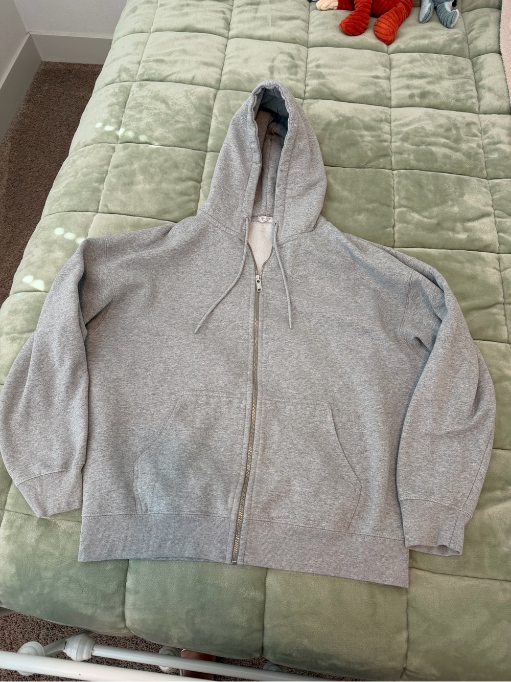 John Galt Christy Full Zip Oversized Hoodie Gray.